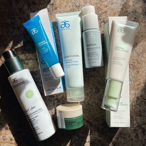 brand new & all unused! arbonne variety skin care/hair/lip care product set